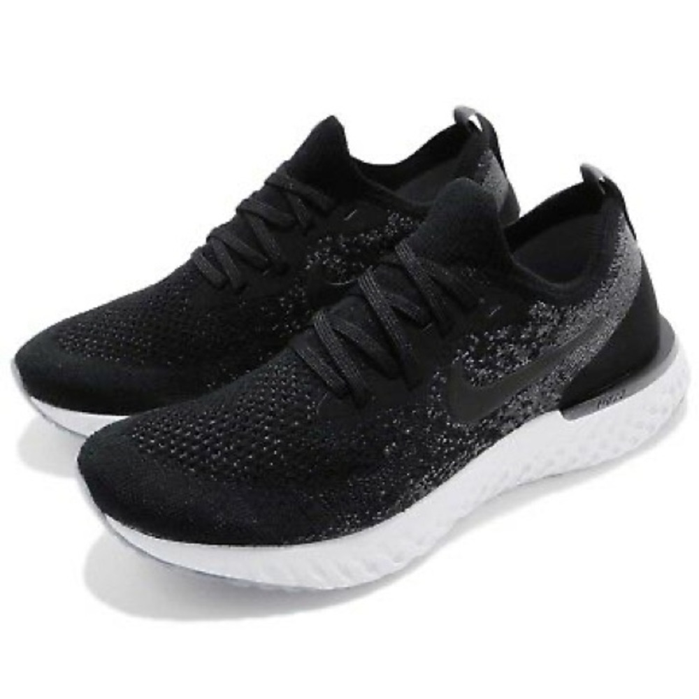 Wmns Nike Epic React Flyknit Black Dark Grey White